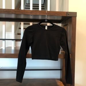 Los Angeles Apparel Cotton Spandex long sleeve crop top